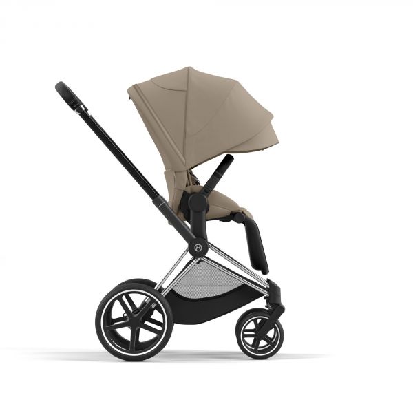 Poussette trio Priam 4 Cozy Beige châssis Chrome Black + Siège auto Cloud T i-Size + Nacelle Luxe