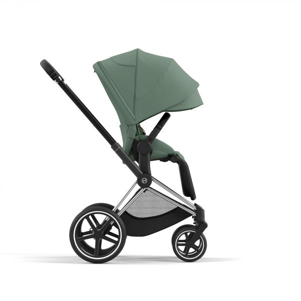 Poussette trio Priam 4 Leaf Green châssis Chrome Black + Siège auto Cloud T i-Size + Nacelle Luxe