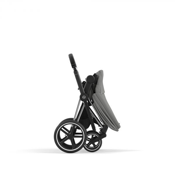 Poussette trio Priam 4 Mirage Grey châssis Chrome Black + Cloud G i-Size + Nacelle Luxe