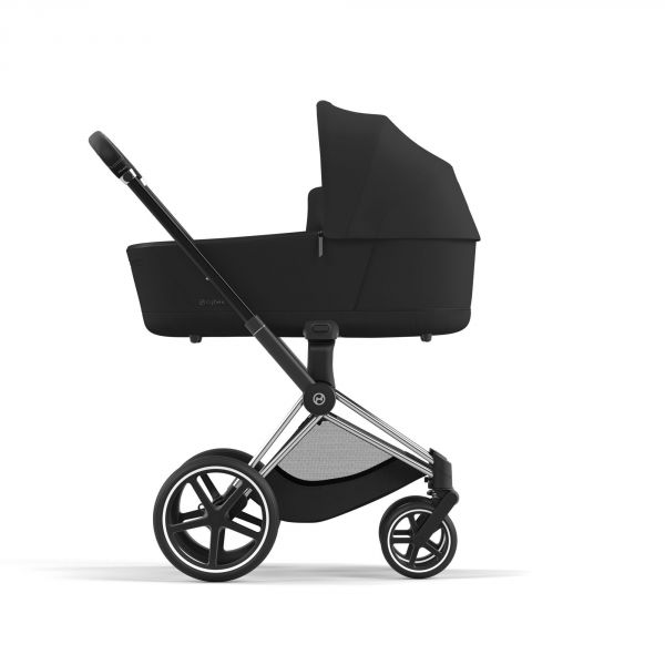 Poussette duo Priam 4 Sepia Black châssis Chrome Black + Nacelle Luxe