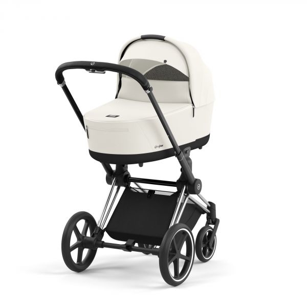 Poussette trio Priam 4 Off White châssis Chrome Black + Siège auto Cloud T i-Size + Nacelle Luxe