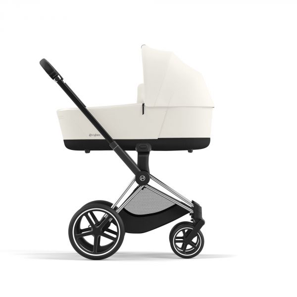 Poussette trio Priam 4 Off White châssis Chrome Black + Siège auto Cloud T i-Size + Nacelle Luxe