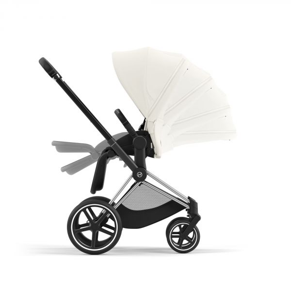 Poussette trio Priam 4 Off White châssis Chrome Black + Siège auto Cloud T i-Size + Nacelle Luxe
