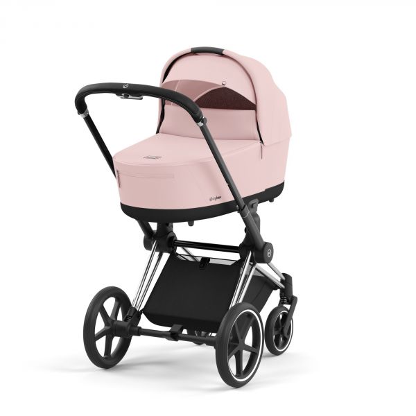 Poussette trio Priam 4 Peach Pink châssis Chrome Black + Cloud G i-Size + Nacelle Luxe