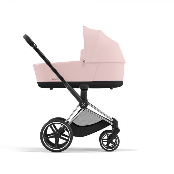 Poussette trio Priam 4 Peach Pink châssis Chrome Black + Cloud G i-Size + Nacelle Luxe
