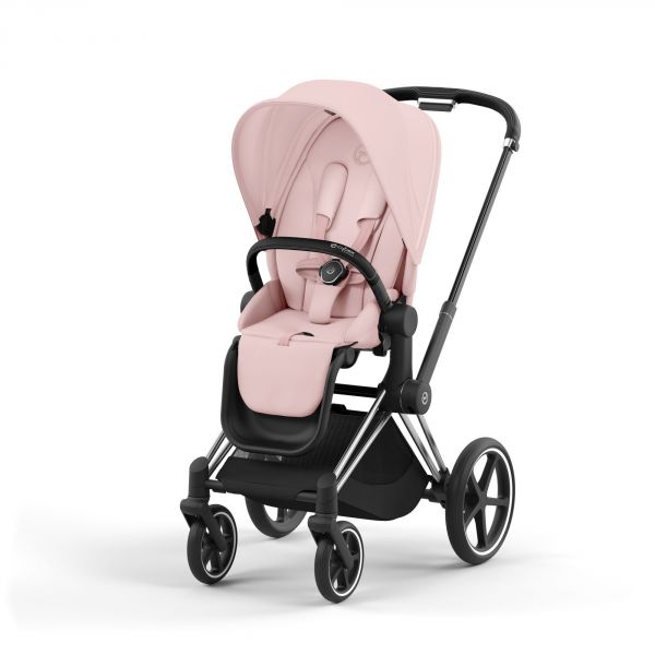 Poussette trio Priam 4 Peach Pink châssis Chrome Black + Siège auto Cloud T i-Size + Nacelle Luxe