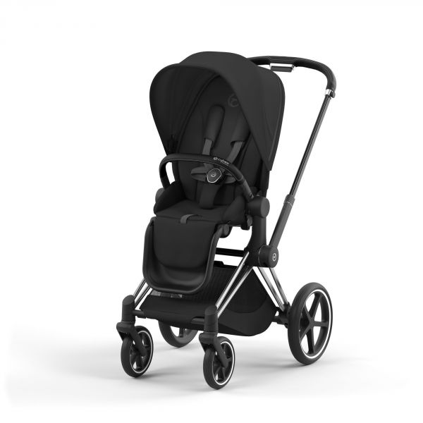 Poussette duo Priam 4 Sepia Black châssis Chrome Black + Siège auto Cloud G i-Size