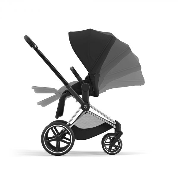 Poussette duo Priam 4 Sepia Black châssis Chrome Black + Siège auto Cloud G i-Size