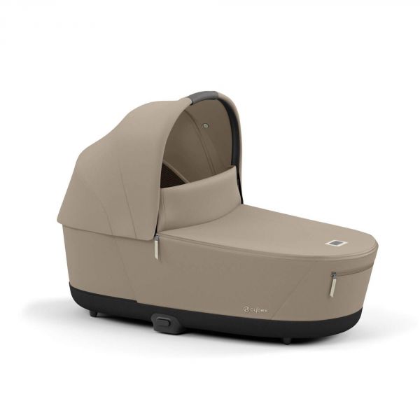 Poussette trio Priam 4 Cozy Beige châssis Chrome Brown + Cloud G i-Size + Nacelle Luxe