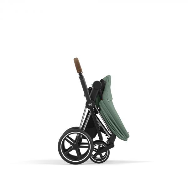 Poussette trio Priam 4 Leaf Green châssis Chrome Brown + Cloud G i-Size + Nacelle Luxe