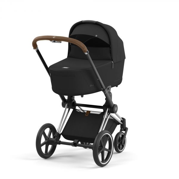 Poussette duo Priam 4 Sepia Black châssis Chrome Brown + Nacelle Luxe