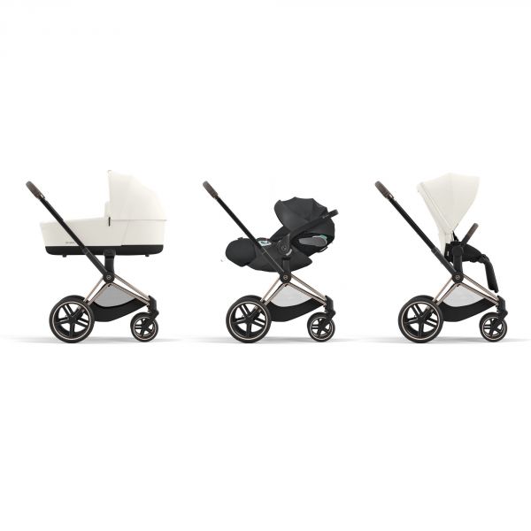 Poussette Priam 4 Off White châssis Chrome Brown
