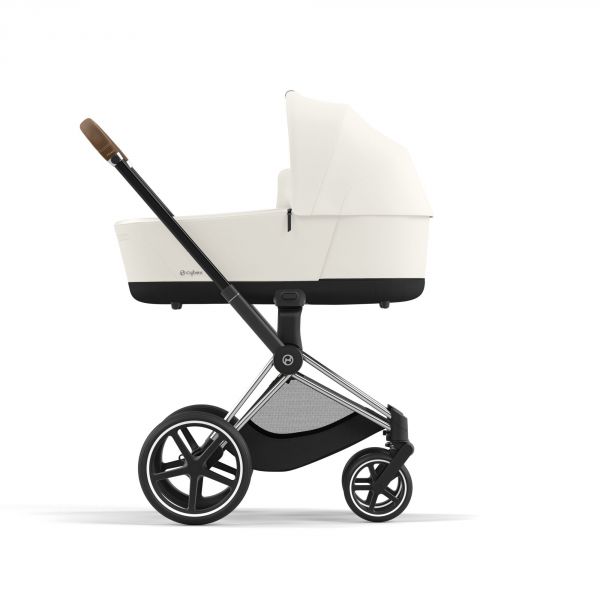 Poussette trio Priam 4 Off White châssis Chrome Brown + Cloud G i-Size + Nacelle Luxe