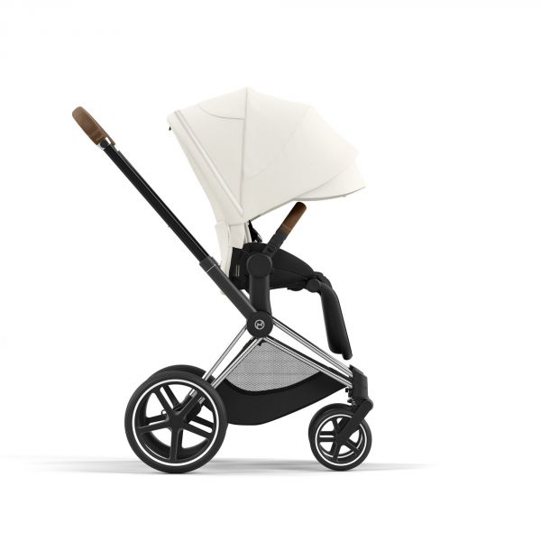 Poussette trio Priam 4 Off White châssis Chrome Brown + Cloud G i-Size + Nacelle Luxe