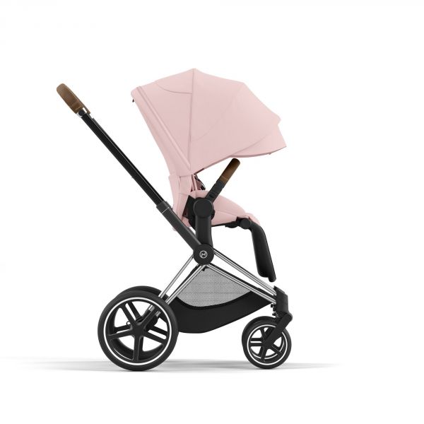Poussette trio Priam 4 Peach Pink châssis Chrome Brown + Cloud G i-Size + Nacelle Luxe