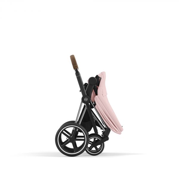 Poussette trio Priam 4 Peach Pink châssis Chrome Brown + Cloud G i-Size + Nacelle Luxe