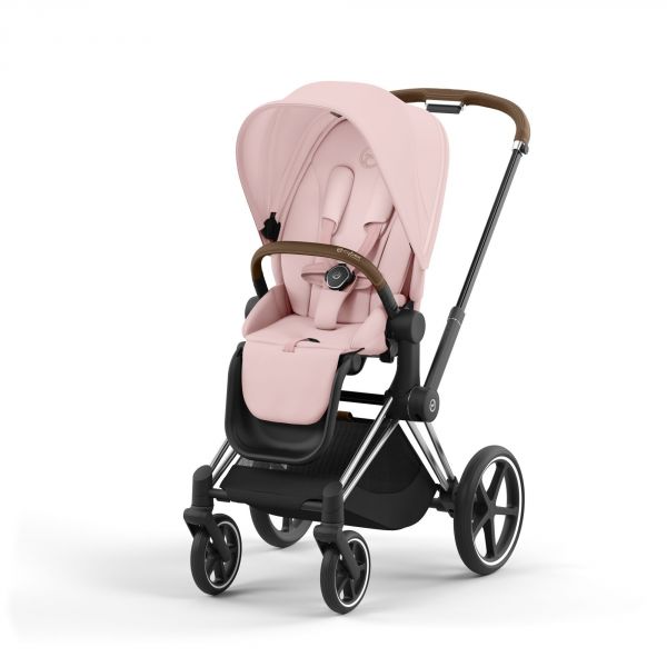 Poussette trio Priam 4 Peach Pink châssis Chrome Brown + Cloud G i-Size + Nacelle Luxe