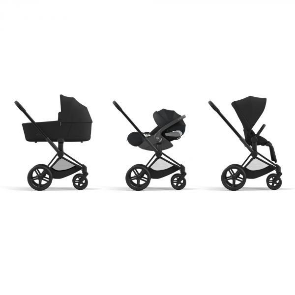 Poussette trio Priam 4 Cozy Beige châssis Matt Black + Cloud T i-Size + Nacelle Luxe