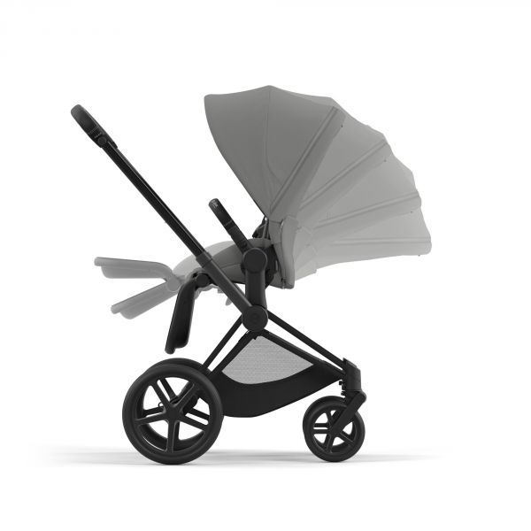 Poussette trio Priam 4 Mirage Grey châssis Matt Black + Cloud T i-Size + Nacelle Luxe