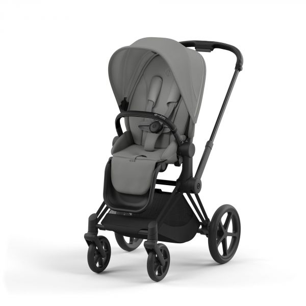 Poussette trio Priam 4 Mirage Grey châssis Matt Black + Cloud T i-Size + Nacelle Luxe