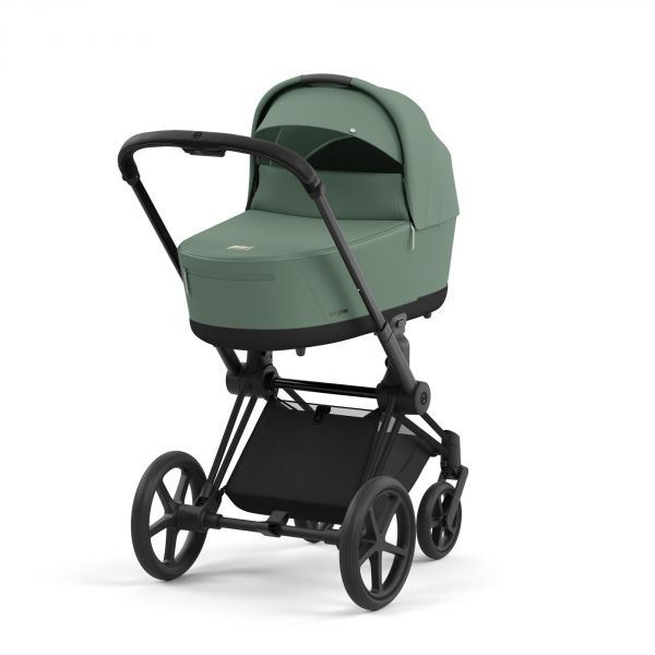 Poussette duo Priam 4 Leaf Green châssis Matt Black + Nacelle Luxe