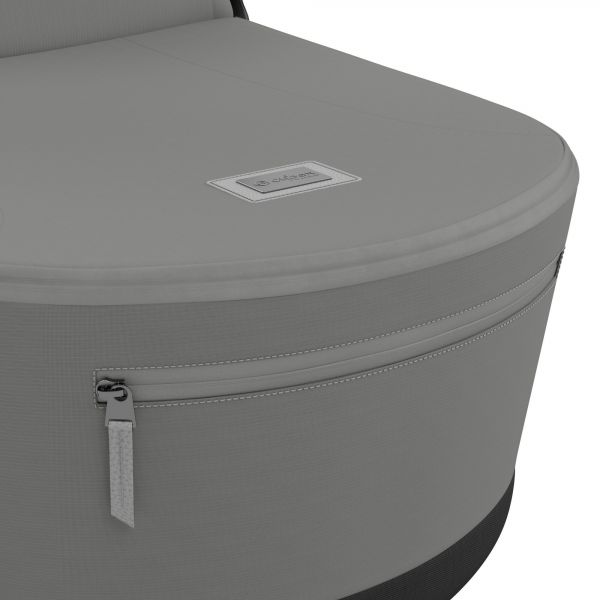 Poussette duo Priam 4 Mirage Grey châssis Matt Black + Nacelle Luxe