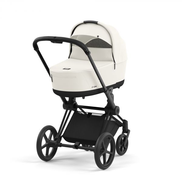 Poussette trio Priam 4 Off White châssis Matt Black + Cloud T i-Size + Nacelle Luxe