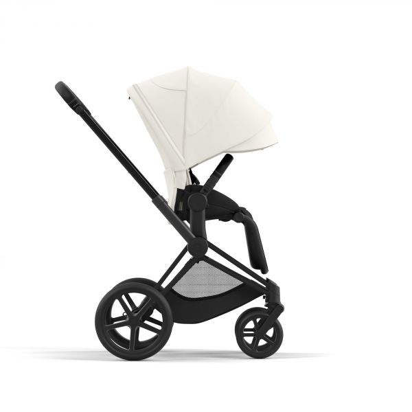 Poussette trio Priam 4 Off White châssis Matt Black + Cloud T i-Size + Nacelle Luxe