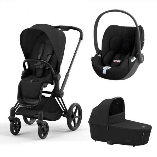 Poussette trio Priam 4 Sepia Black châssis Matt Black + Cloud T i-Size + Nacelle Luxe