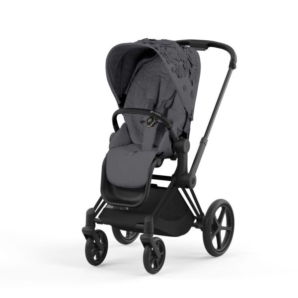 Poussette Priam 4 Simply Flowers Grey châssis Matt Black