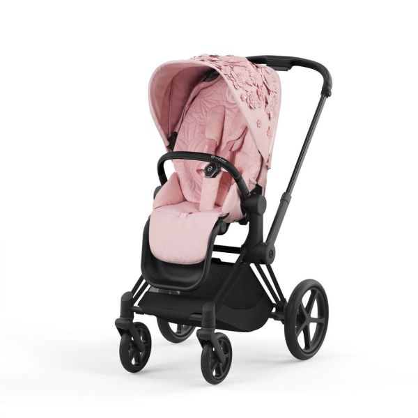Poussette Priam 4 Simply Flowers Pink châssis Matt Black