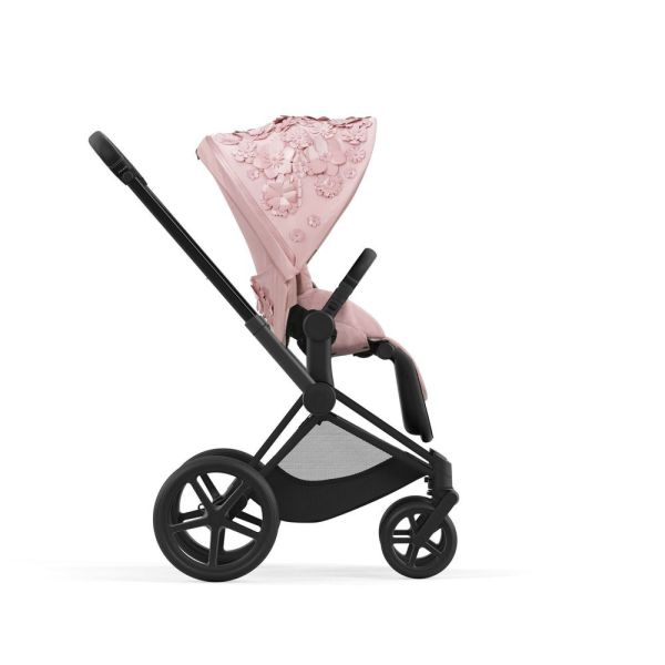 Poussette Priam 4 Simply Flowers Pink châssis Matt Black