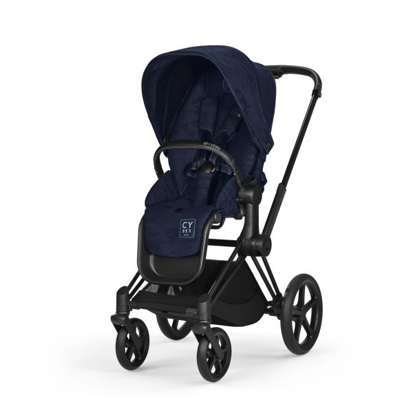 Poussette Priam 4 Rebellious Luxury Denim Blue châssis Matt Black