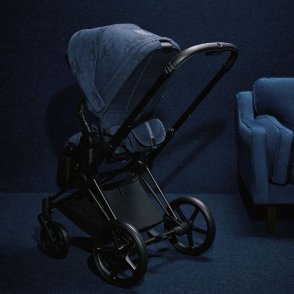 Poussette Priam 4 Rebellious Luxury Denim Blue châssis Matt Black
