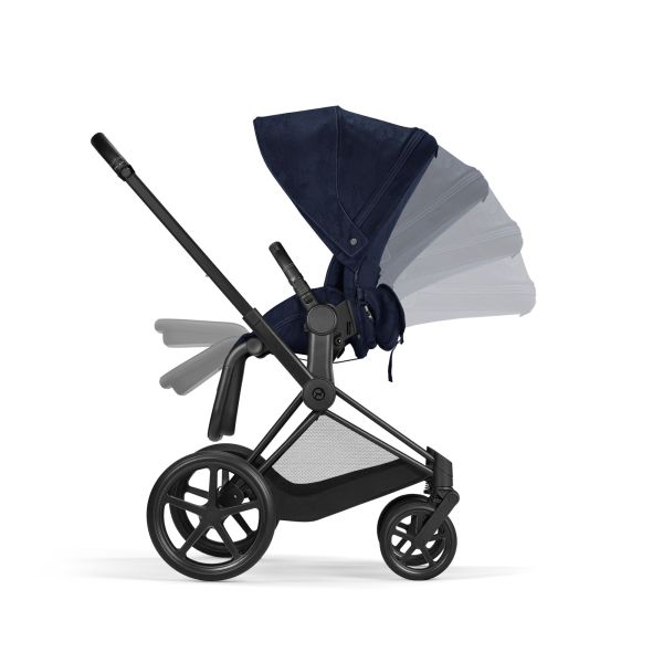 Poussette Priam 4 Rebellious Luxury Denim Blue châssis Matt Black