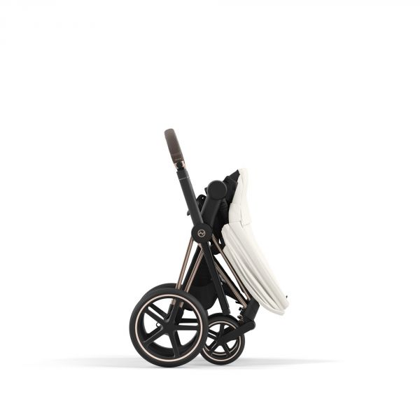 Poussette duo Priam 4 Off White châssis Rose Gold + Nacelle Luxe