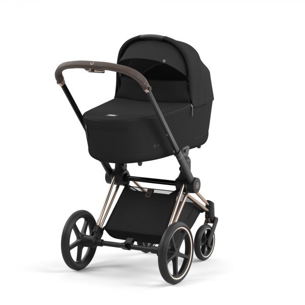 Poussette duo Priam 4 Sepia Black châssis Rose Gold + Nacelle Luxe