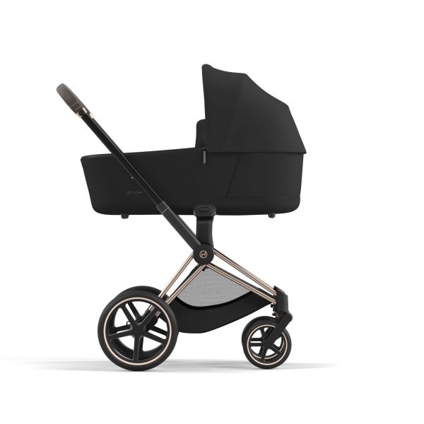 Poussette duo Priam 4 Sepia Black châssis Rose Gold + Nacelle Luxe