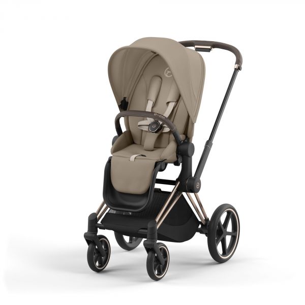 Poussette Priam 4 Cozy beige châssis Rosegold