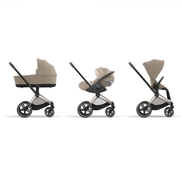 Poussette Priam 4 Cozy beige châssis Rosegold