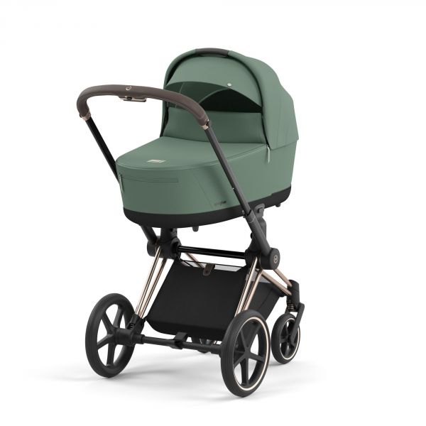 Poussette trio Priam 4 Leaf Green châssis Rose Gold + Cloud G i-Size + Nacelle Luxe