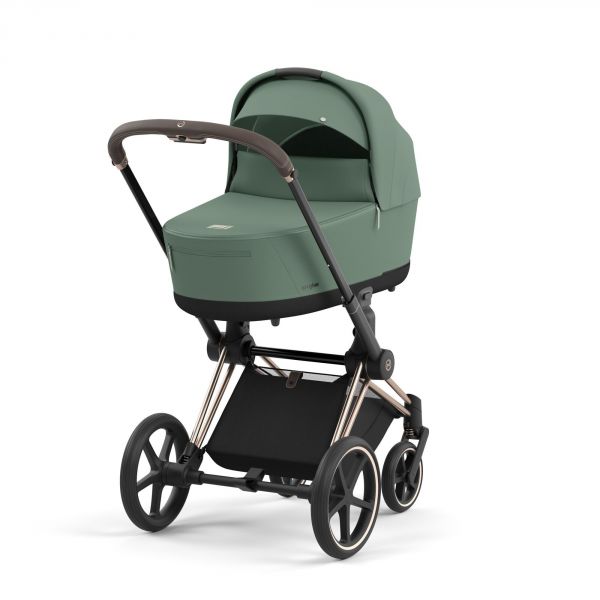Poussette trio Priam 4 Leaf Green châssis Rose Gold + Cloud T i-Size + Nacelle Luxe