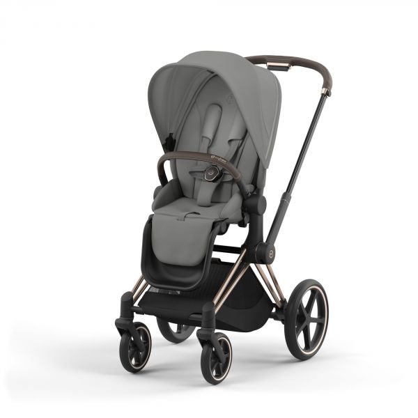 Poussette Priam 4 Mirage Grey châssis Rosegold