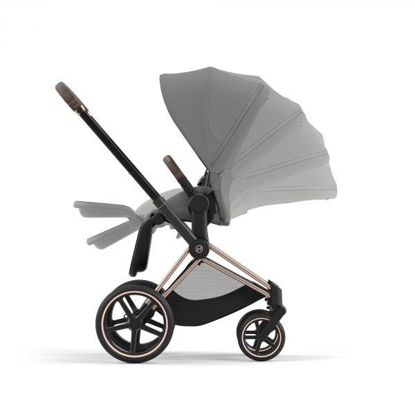 Poussette Priam 4 Mirage Grey châssis Rosegold