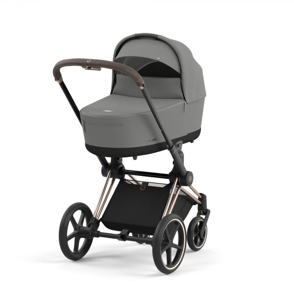 Poussette trio Priam 4 Mirage Grey châssis Rose Gold + Cloud T i-Size + Nacelle Luxe