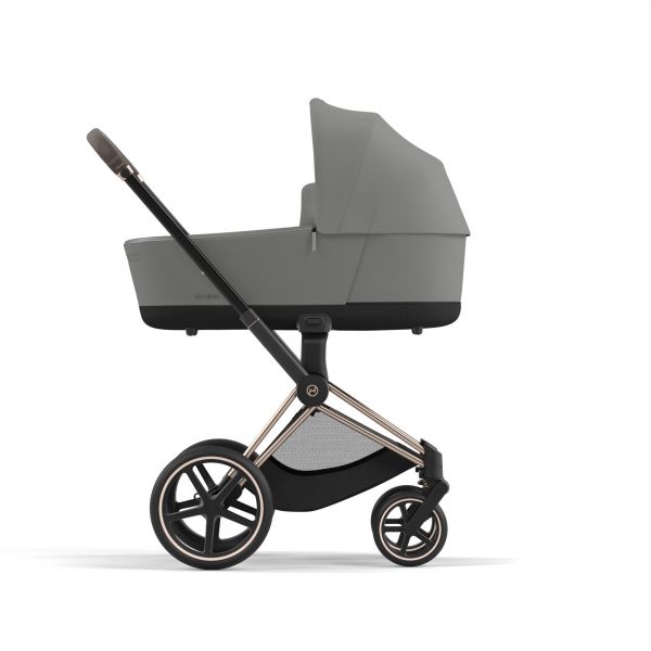 Poussette trio Priam 4 Mirage Grey châssis Rose Gold + Cloud T i-Size + Nacelle Luxe