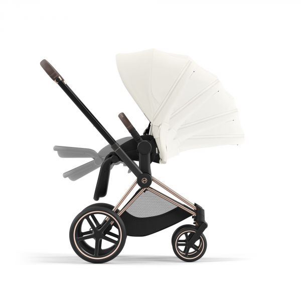 Poussette Priam 4 Off White châssis Rosegold