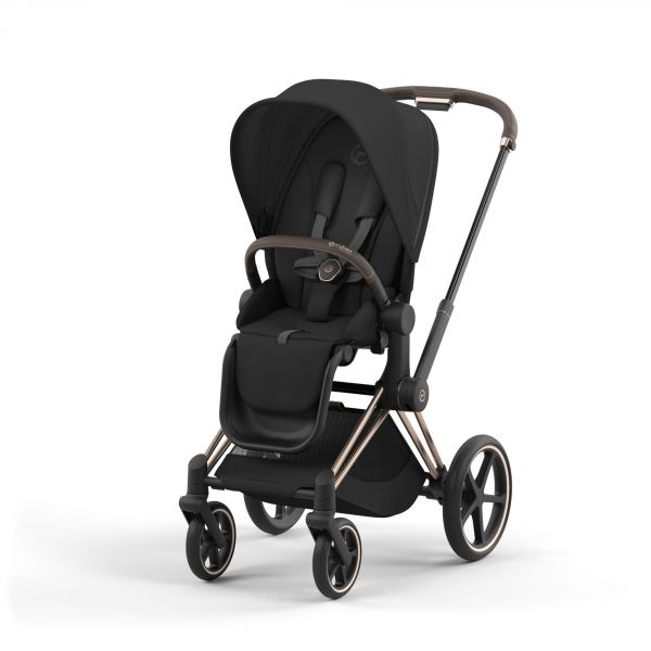 Poussette Priam 4 Sepia Black châssis Rosegold