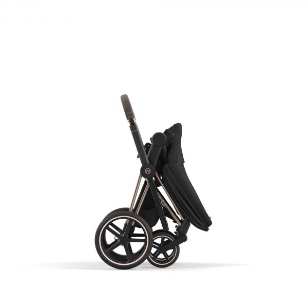 Poussette Priam 4 Sepia Black châssis Rosegold