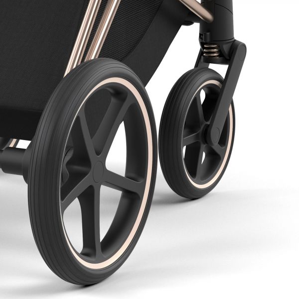 Poussette Priam 4 Sepia Black châssis Rosegold